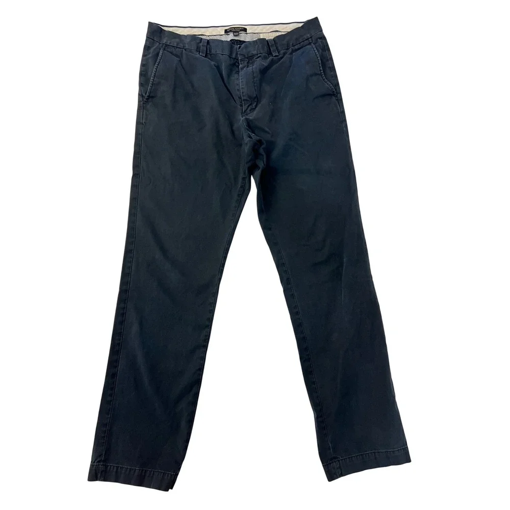 Banana Republic Aiden Chino Pants Mens 35x34 Navy Blue Slim Fit Cotton 100%